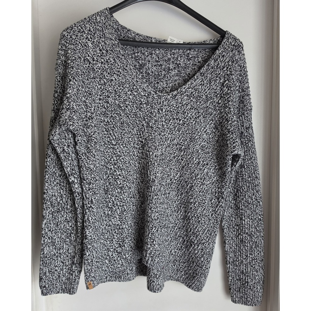 tentree 100% Organic Cotton V-Neck Sweater - Marled Gray -‎ Size Large